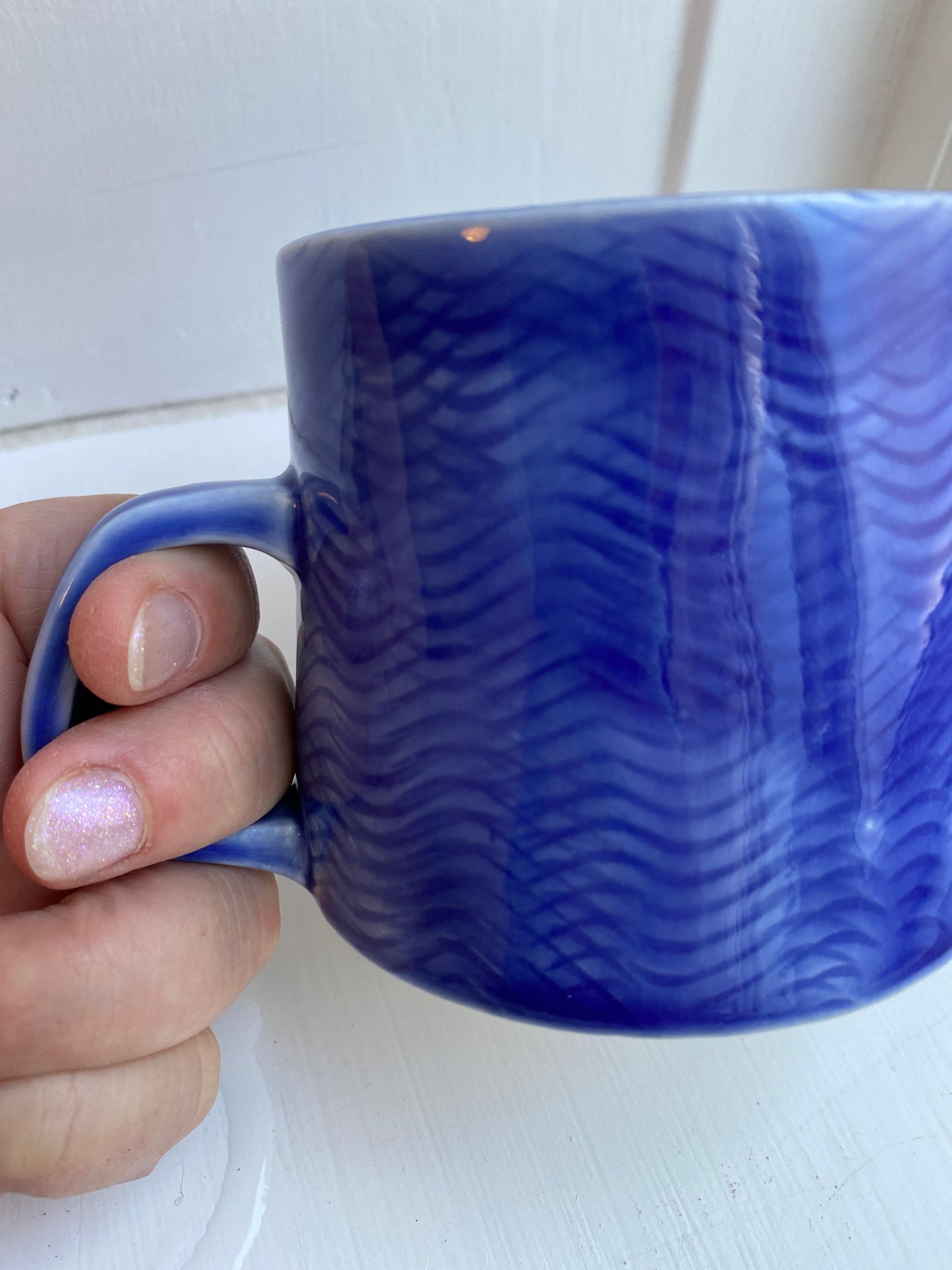 Safirblåt bølge krus
